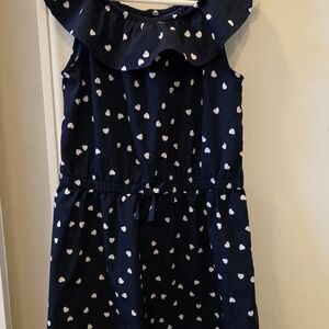 H&M Navy Dress with White Heart Pattern